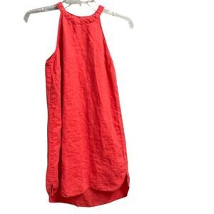 Sigrid Olsen Coral Linen High Neck Sleeveless Dress XS Capsule Resort Wear